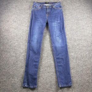 7 For All Mankind Jeans Womens 16 Blue Slimmy Slim Straight Stretch Denim